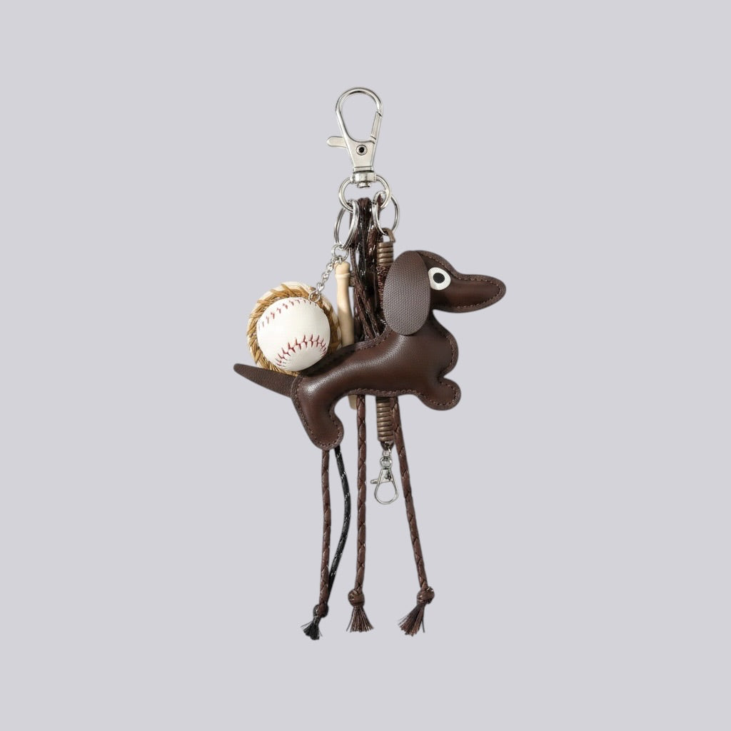 DACHSHUND & BASEBALL BAG CHARM