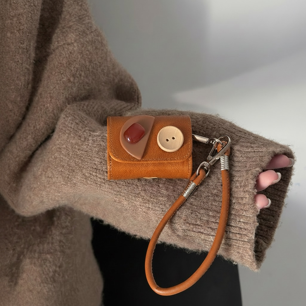 LEATHER AIRPODS CHARM CASE