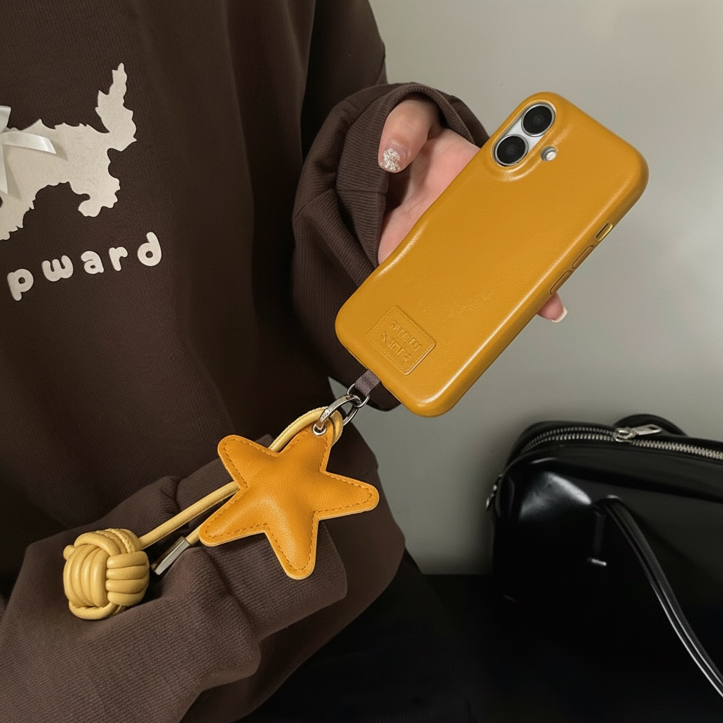 MUSTARD YELLOW STAR CHARM CASE