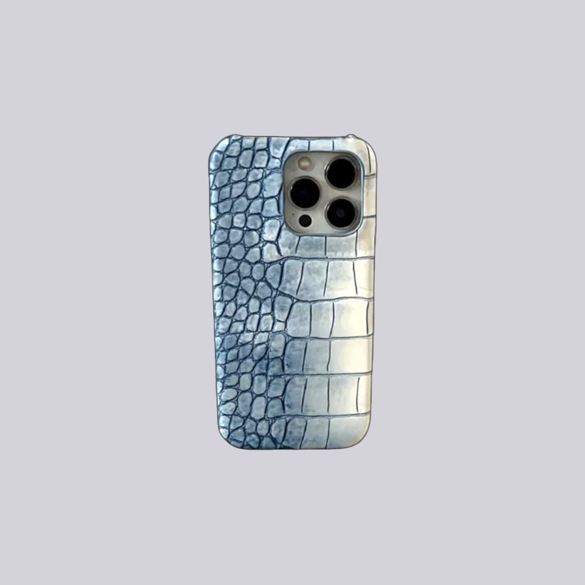 Blue White Ombré Alligator Case