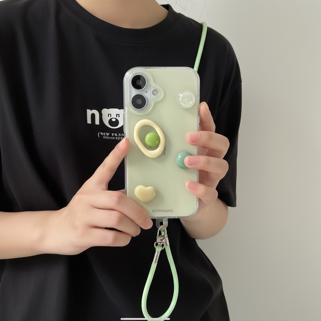 MINT GREEN CHARM CASE WITH STRAP