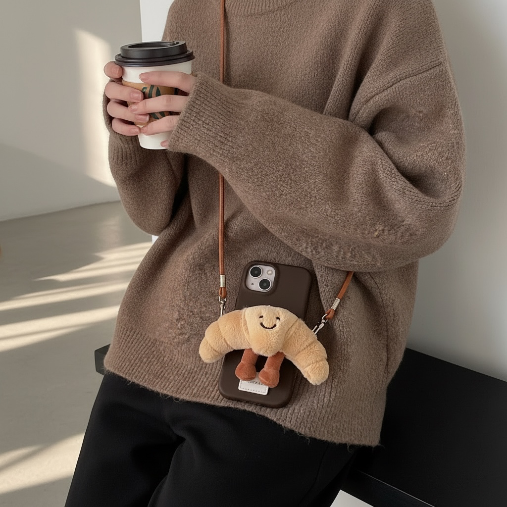 FLUFFY CROISSANT CROSSBODY CASE