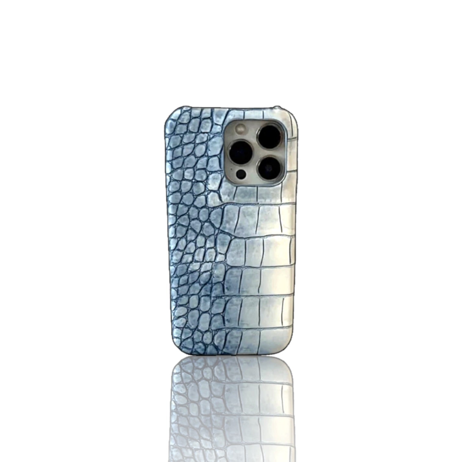 Blue White Ombré Alligator Case