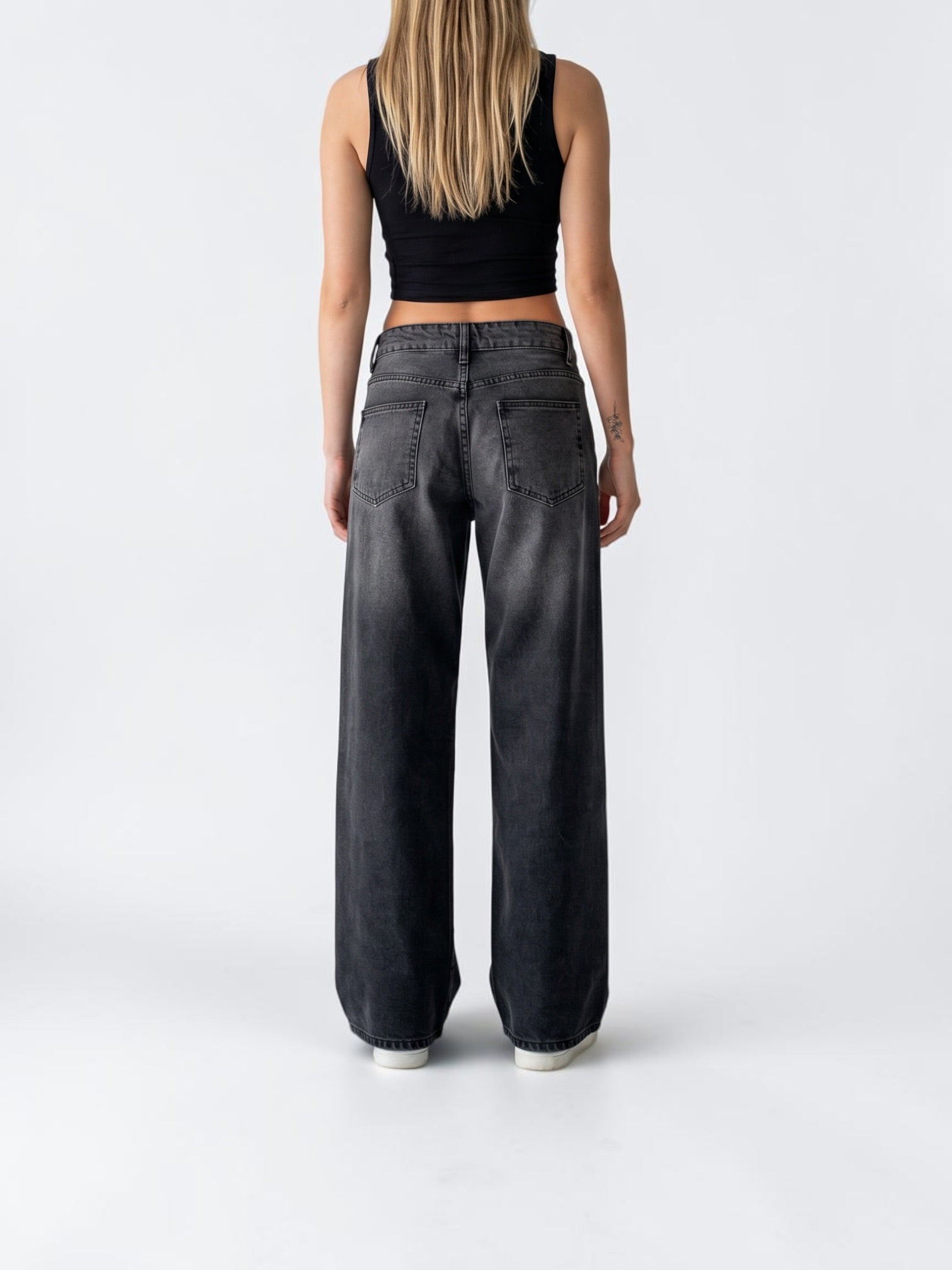 Low Waist Wide Leg – rauchiges Grau