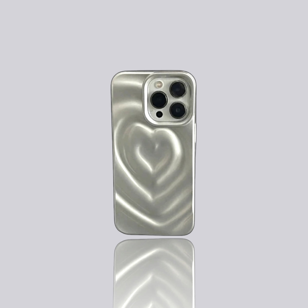 Silver Heart Relief Case