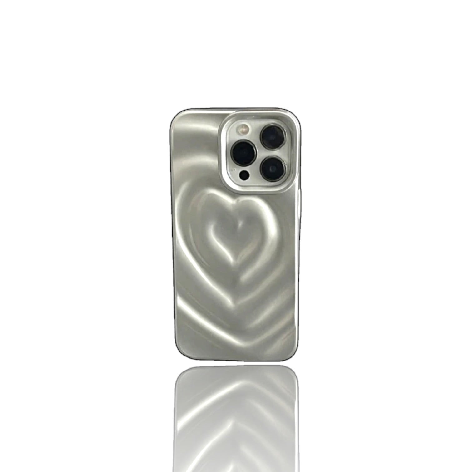 Silver Heart Relief Case