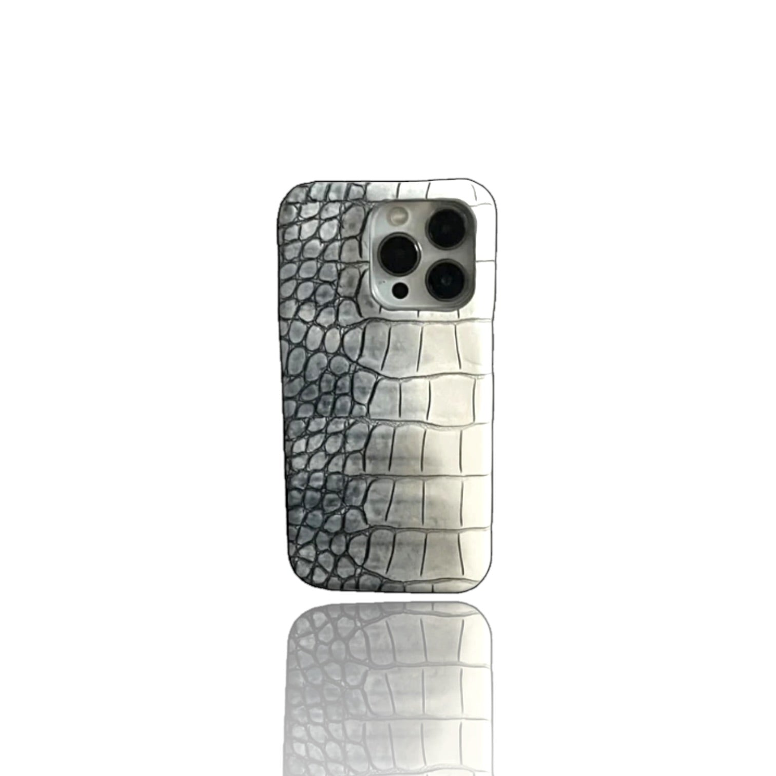 Grey White Ombré Alligator Case