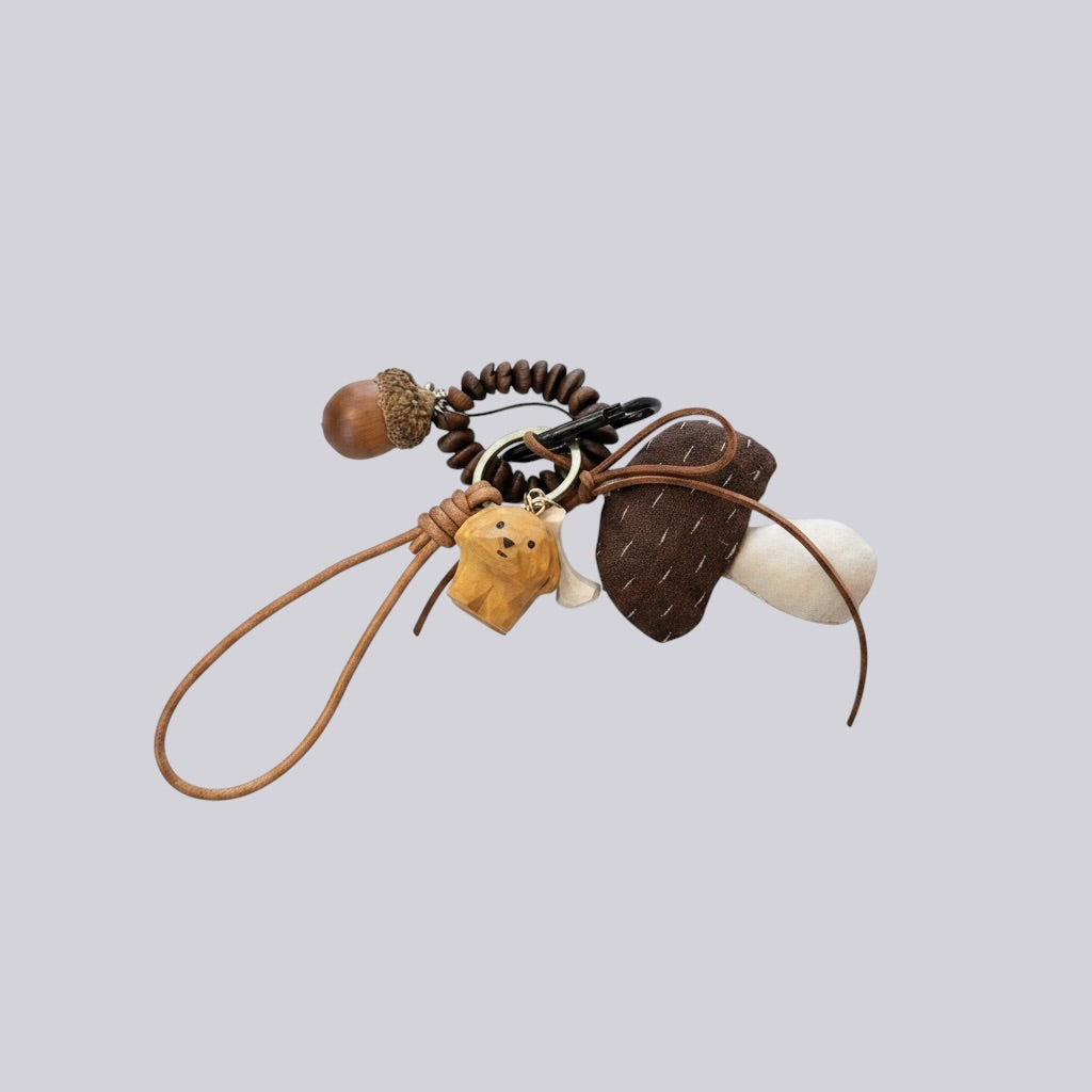 WOODLAND DOG & MUSHROOM BAG CHARM
