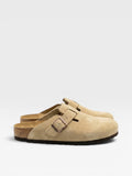 Wildleder Clogs Beige