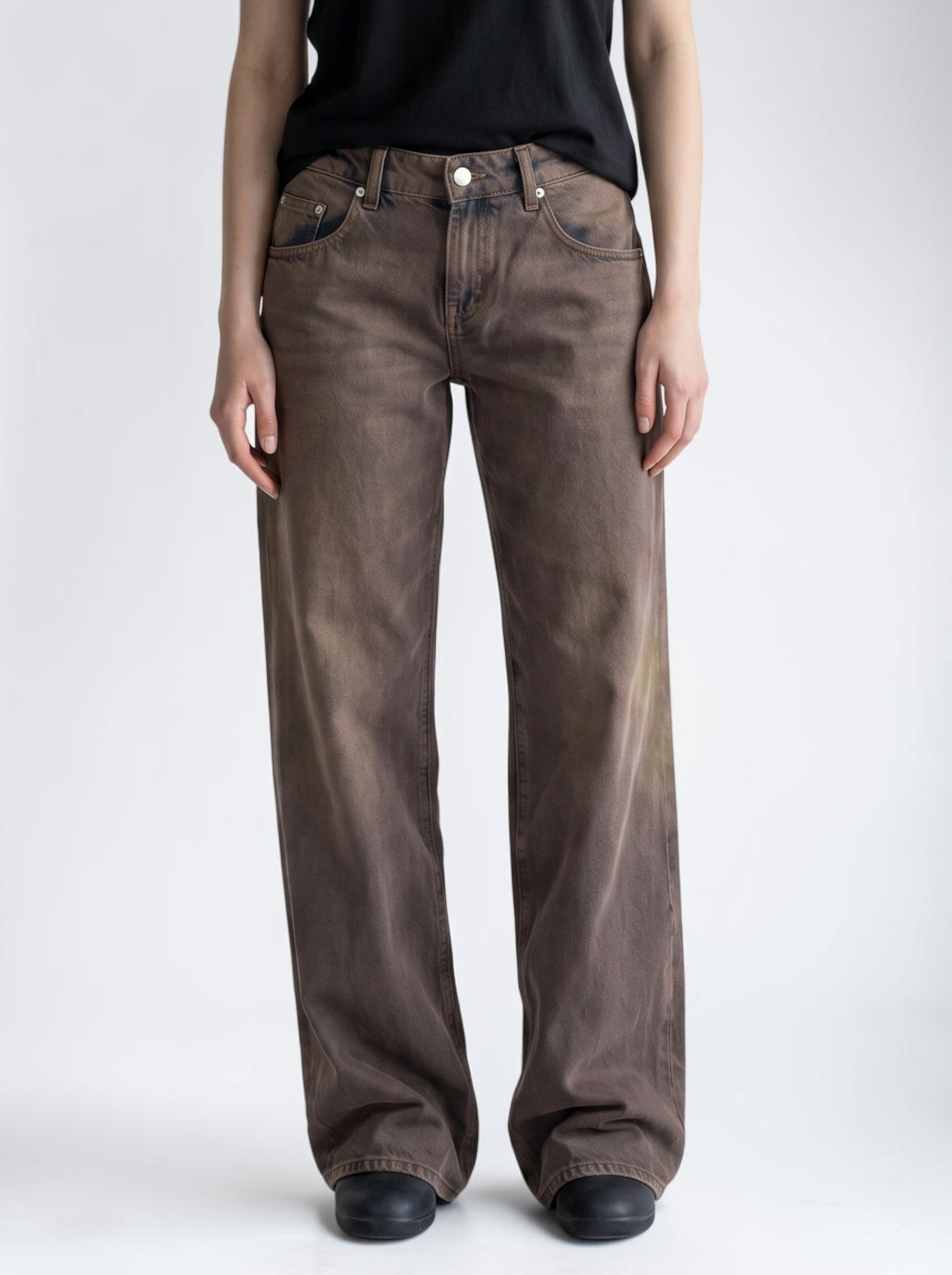 Low Waist Wide Leg – Kaffeebraun