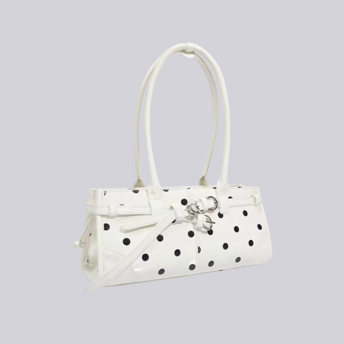 Marissé Audrey – White Polka Dot Lacktasche