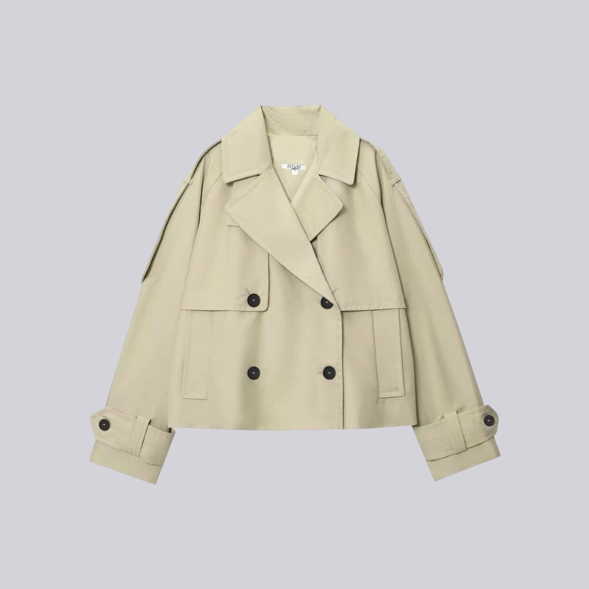 PARISIENNE SHORT TRENCH - KHAKI