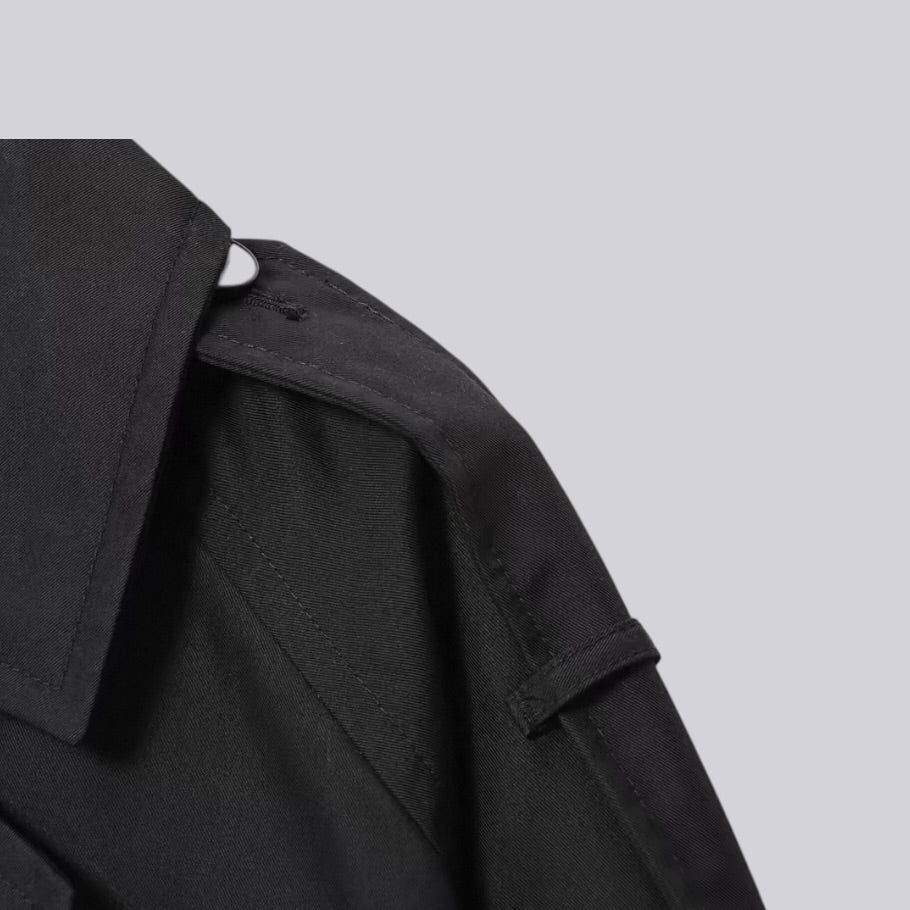 PARISIENNE SHORT TRENCH - BLACK