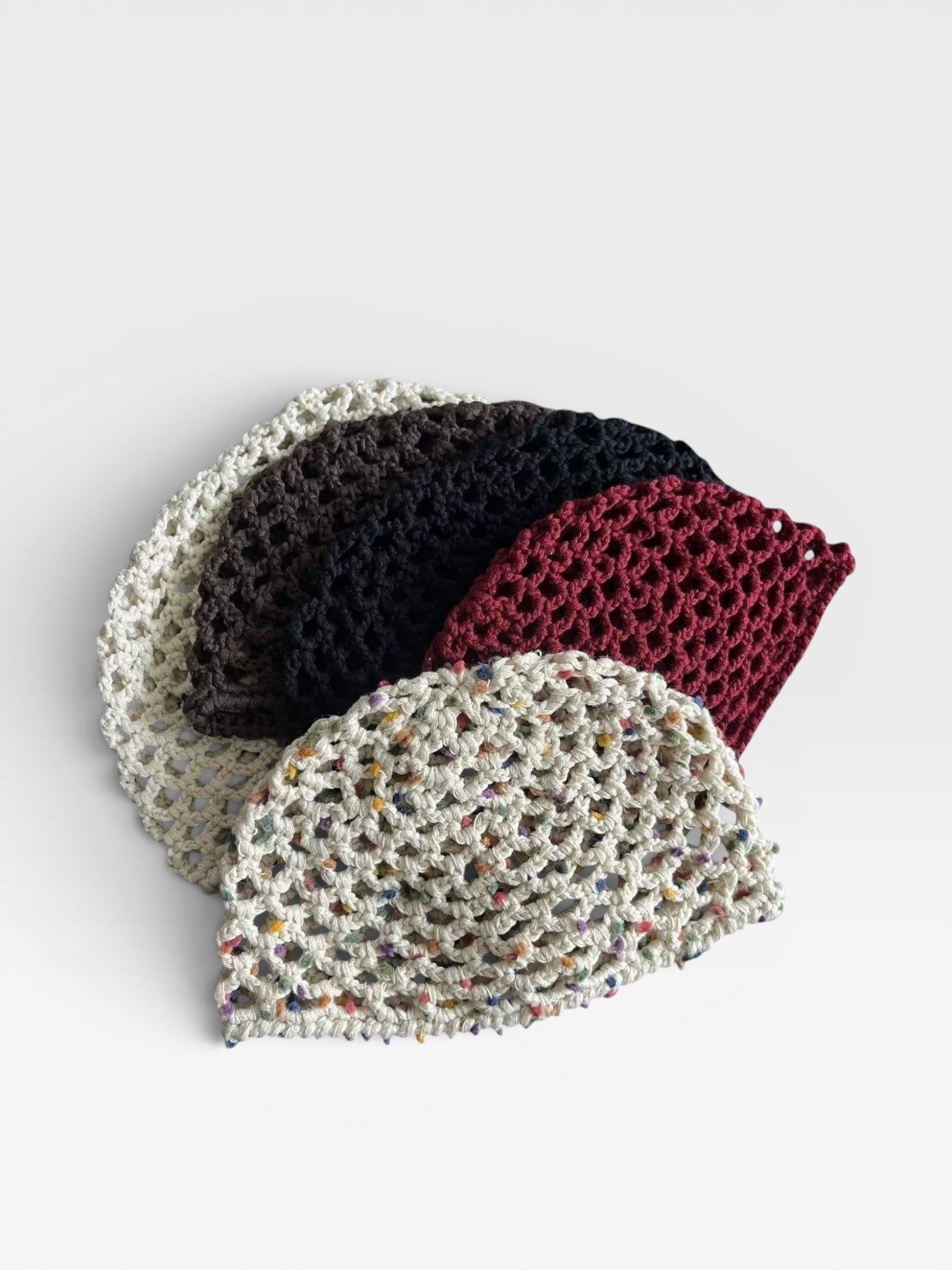 Handgefertigte dünne Mesh-Mütze für Damen und Herren - Atmungsaktive Häkel-Beanie