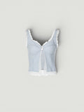 Buntes Gestreiftes Camisole für Damen mit Spitze - Süßer Streetwear-Look