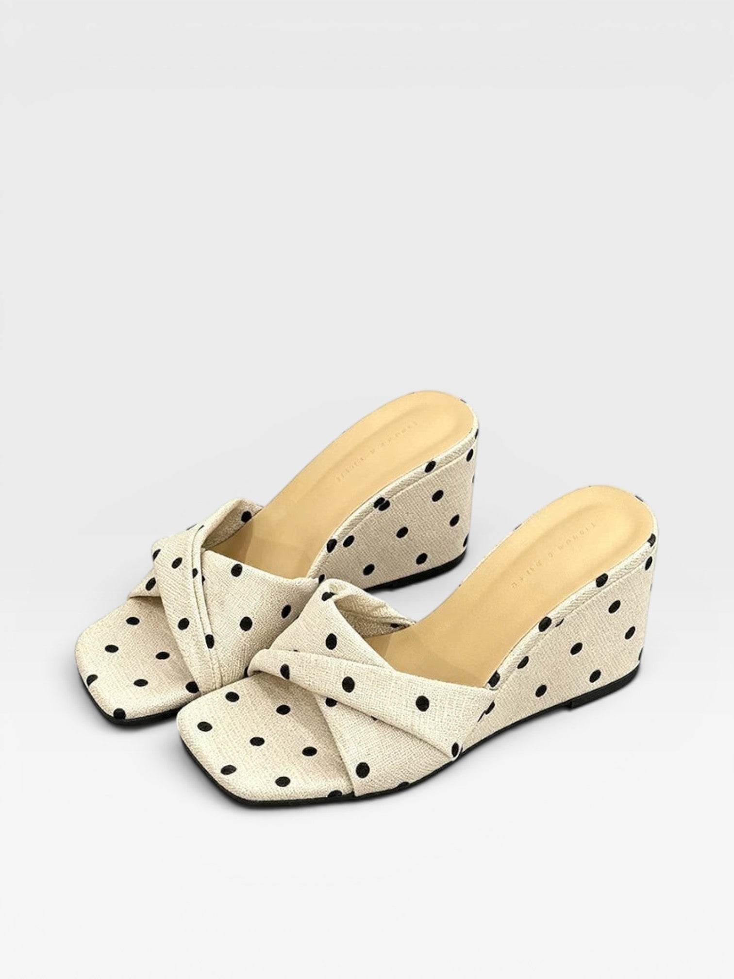 Retro Woven Mules für Damen mit Keilabsatz - Französischer Stil